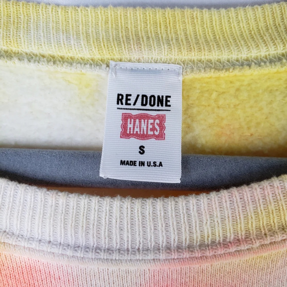 Hanes Re-Done Neon Spiral Tie Dye Wring Pull Over Multi Color Sweatshirt Sz S - Picture 4 of 8